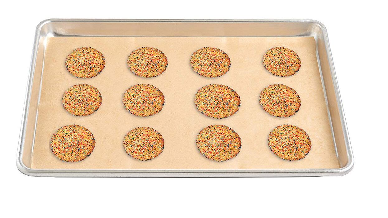 beyond gourmet unbleached parchment baking paper on a baking tray with cookies