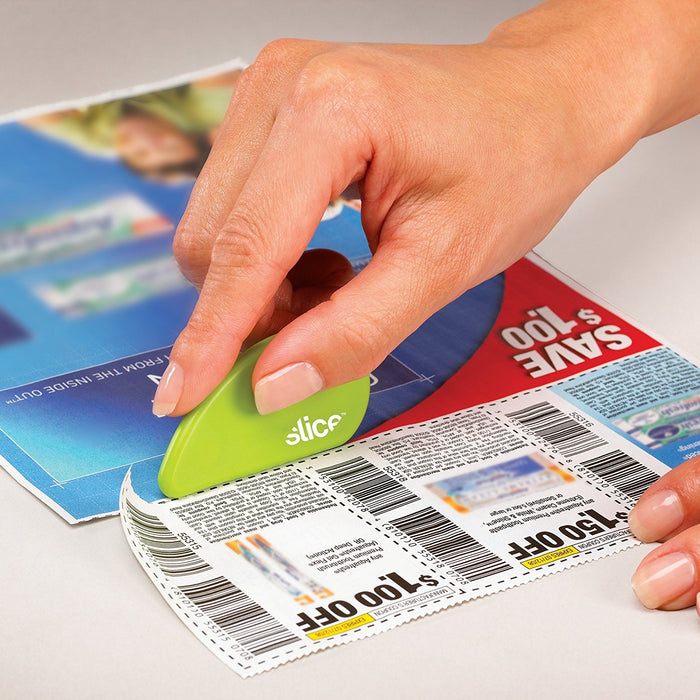 slice safety cutter clipping coupons from store flyer
