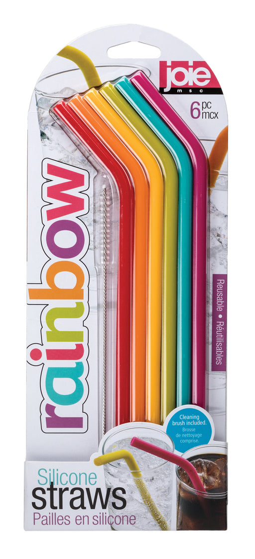 rainbow silicone reusable drinking straws