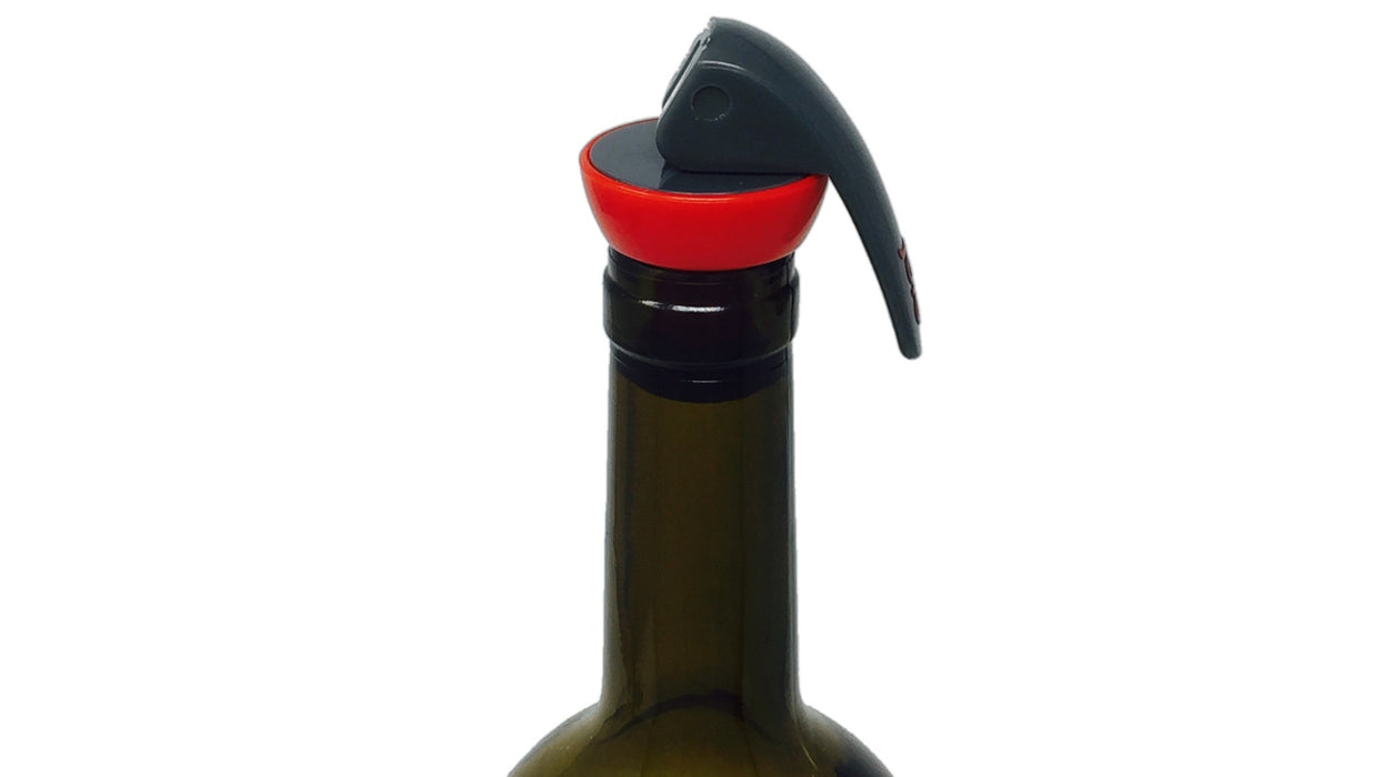 wine bottle stopper on a bottle of wine