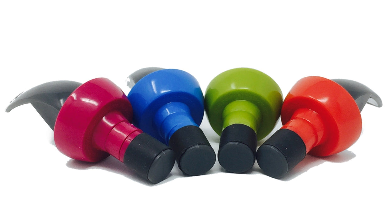 colorful wine bottle stoppers lying flat
