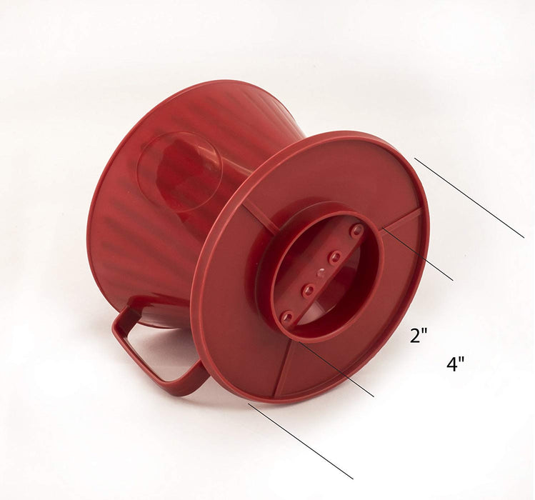 pour over plastic coffee filter number 1 size red with dimensions