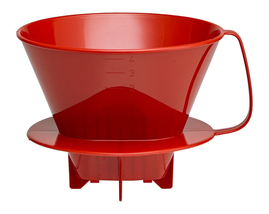 pour over plastic coffee filter number 4 size red