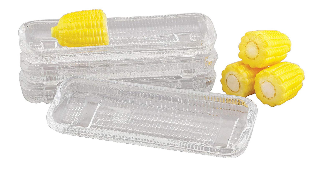 corn on the cob holder plates glass with corn