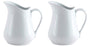 HIC Creamer Pitcher with Handle, Fine White Porcelain, 8-Ounces, Set of 2
