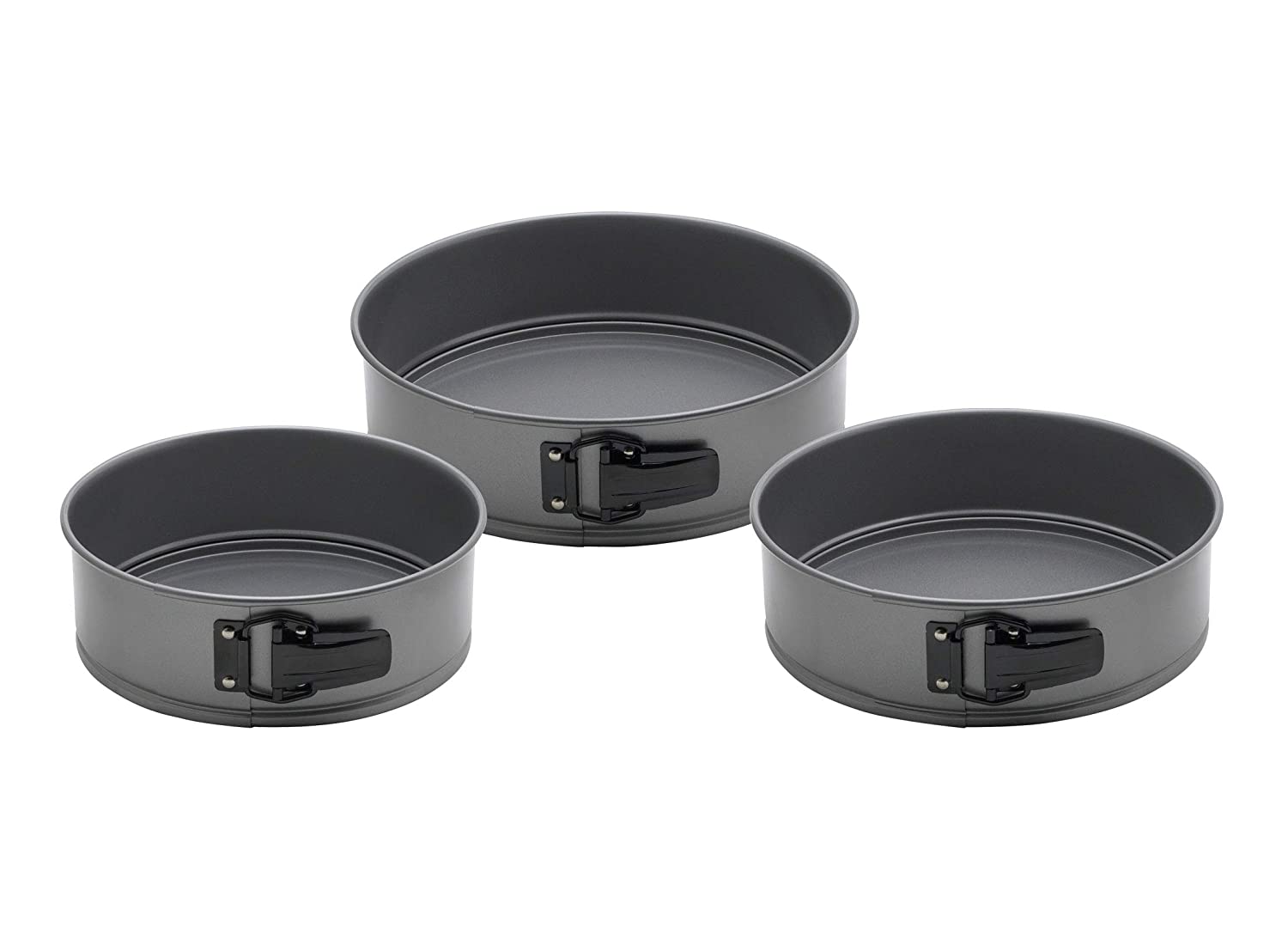 Mrs. Anderson’s Baking Springform Pans, 3-Piece Set, Carbon Steel with Quick-Release Non-Stick Coating