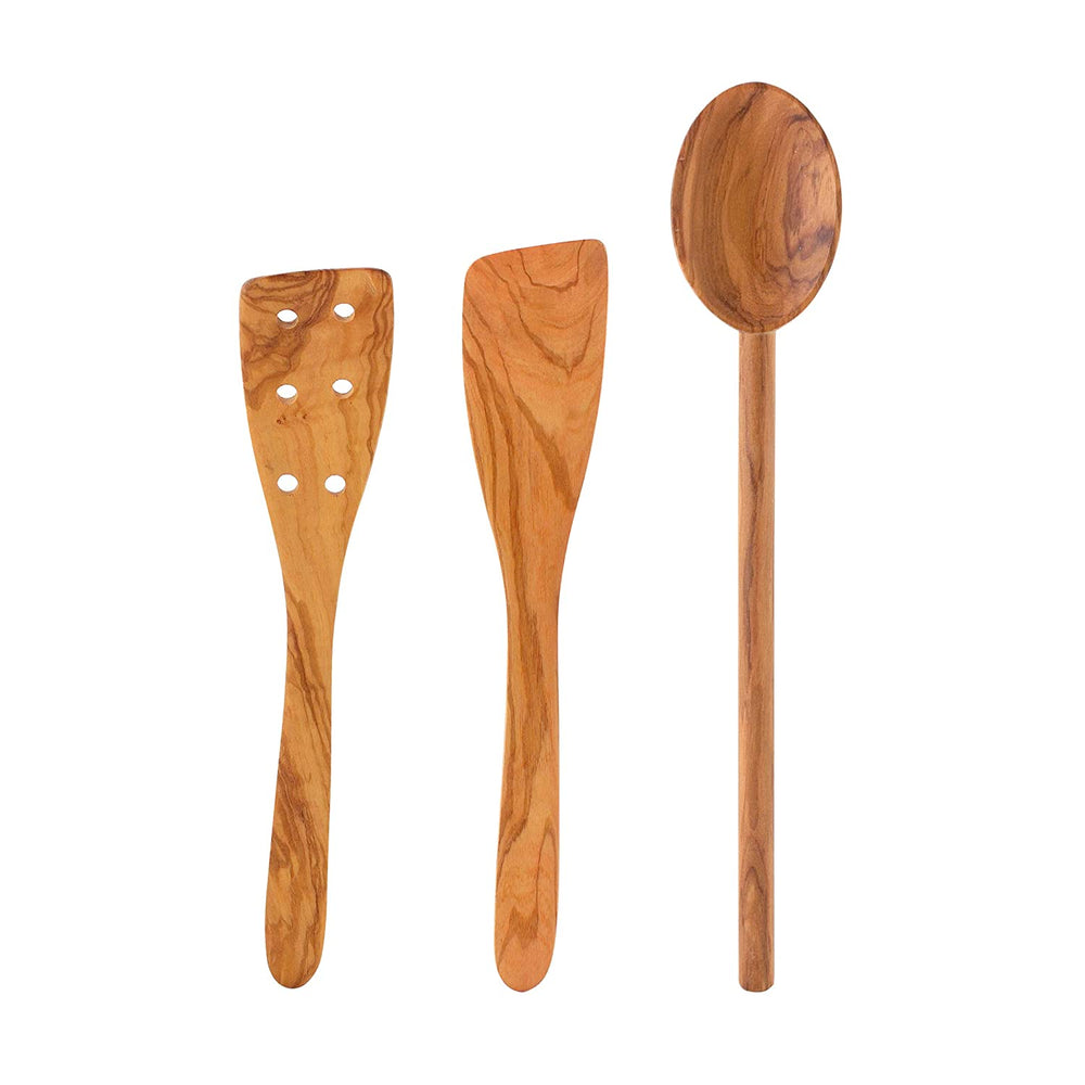 Eddingtons Italian Olivewood Cooking Tools, Handcrafted in Europe, 3-Piece Set