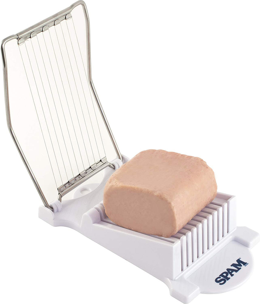 spam slicer hormel brand white with steel cutting wires