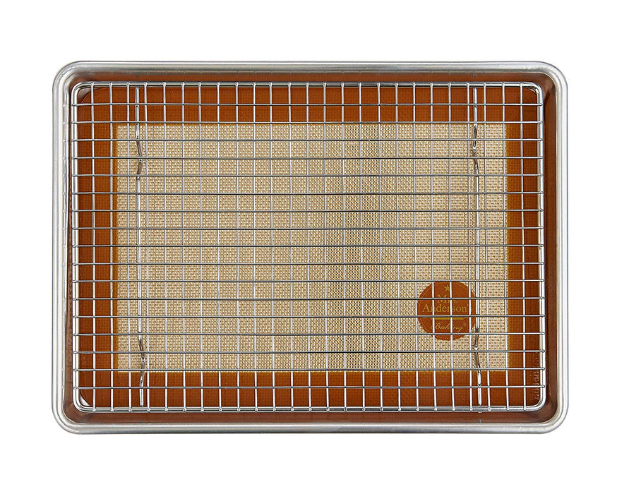 Mrs. Anderson’s Baking Quarter Sheet Pan, 9.5-Inches x 13-Inches, Heavyweight Commercial Grade 19-Gauge Aluminum