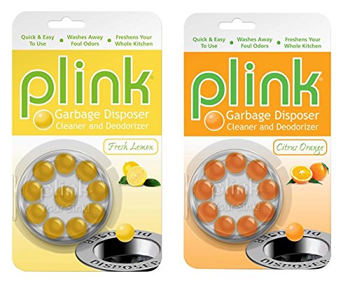 Plink Garbage Disposal Cleaner and Deodorizer, Original Fresh Lemon and Orange Scent, Value 2-Pack for 20 Cleanings