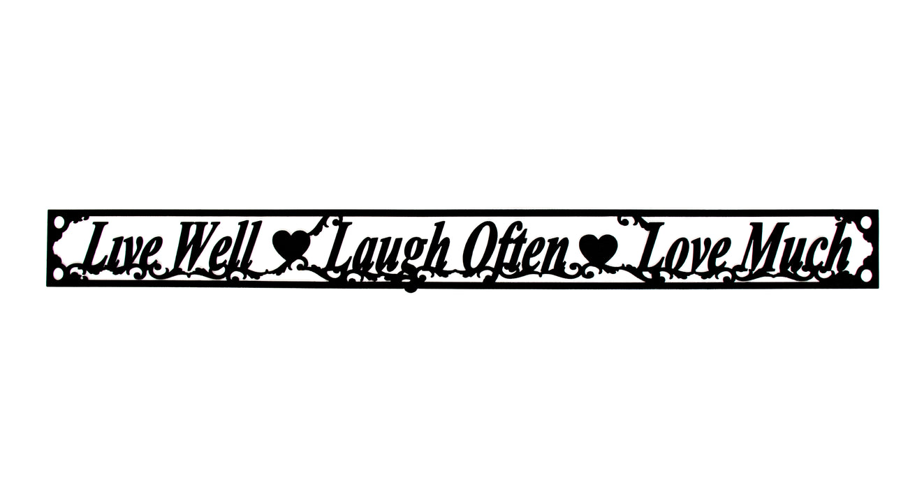 live love laugh metal bedroom sign wall decor white background