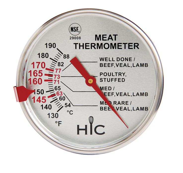large face meat thermometer with markings