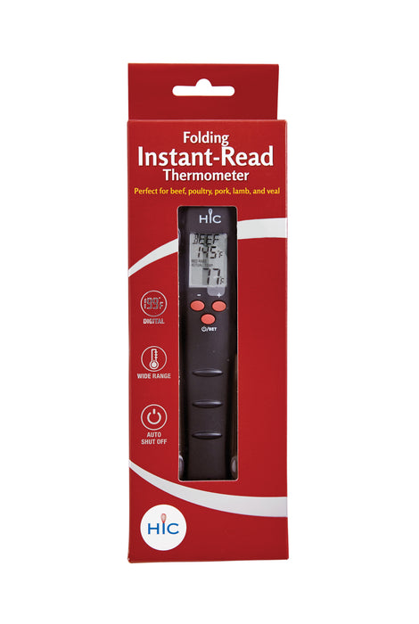 folding digital thermometer with long stem in packaging