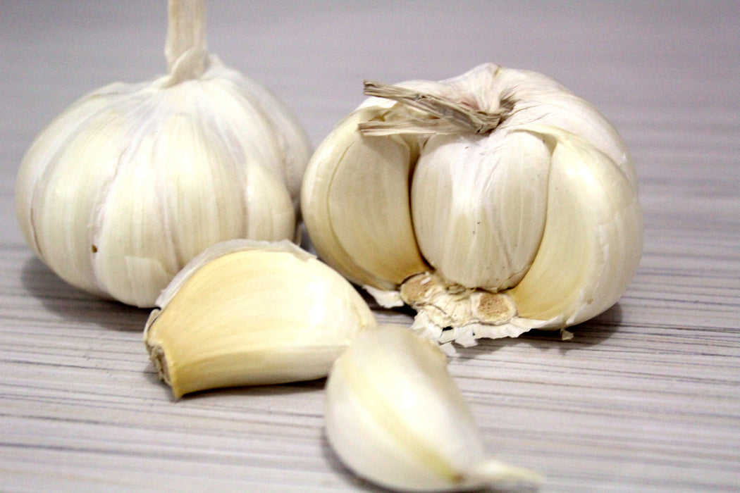 garlic cloves on counter