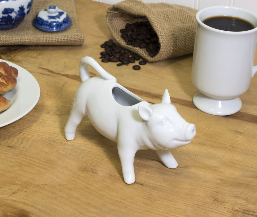 Hamilton "Ham" Pig Coffee and Tea Creamer, Fine Porcelain, 6-Ounces
